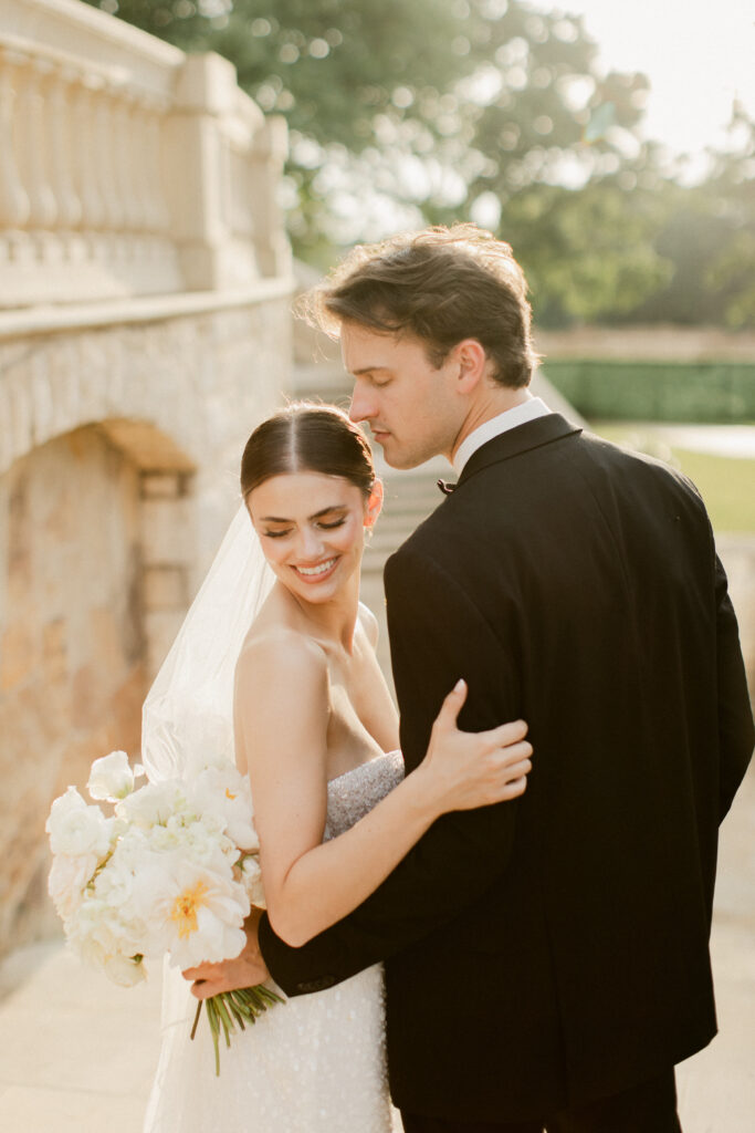 Elegant golden hour wedding portraits