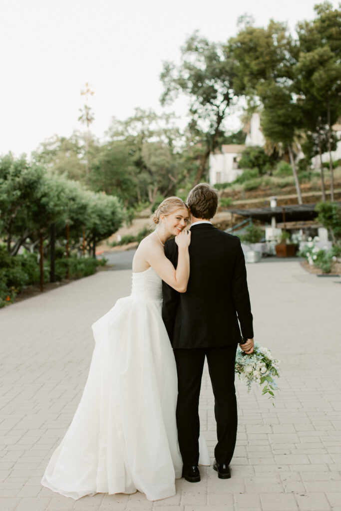 Romantic golden hour wedding portraits at CIA Greystone