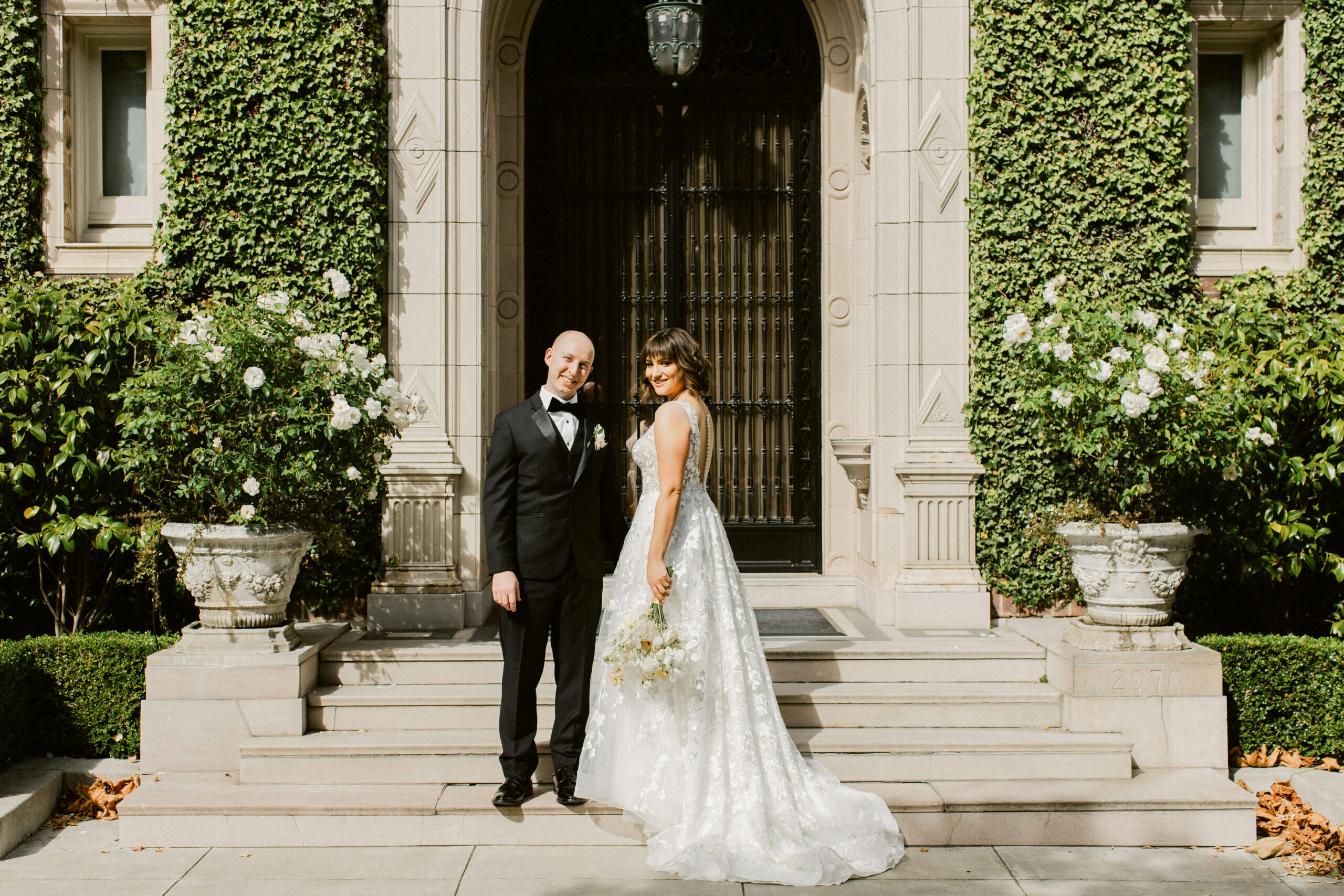 Bride and groom at a private residence in Pacific Heights neighborhood