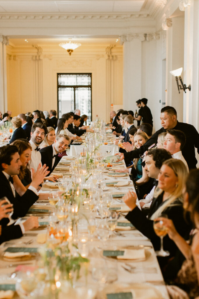 Guests mingling during Flood Mansion reception