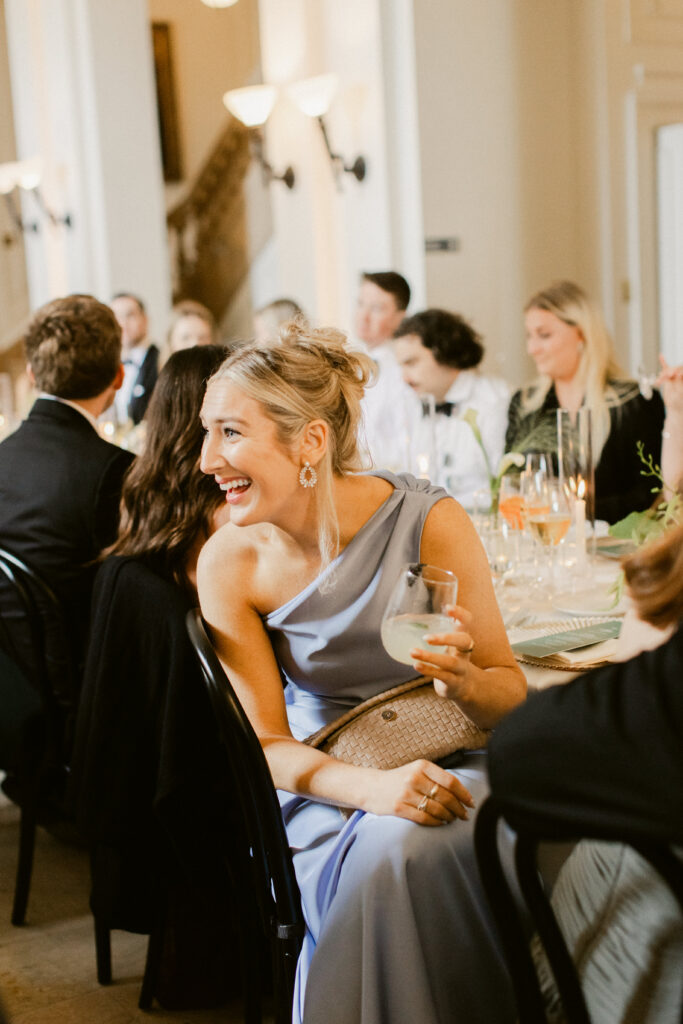 Candid portrait of Flood Mansion wedding guest