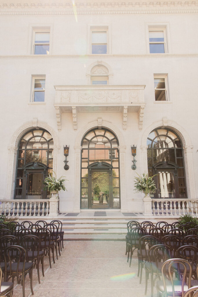 Flood Mansion courtyard ceremony