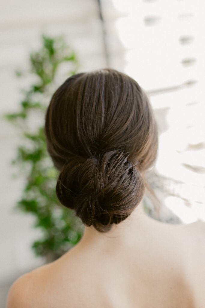 Close up of bride's bun